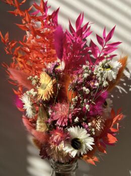 Tropical Vibe Dried Flower Posy With Jar, 7 of 9