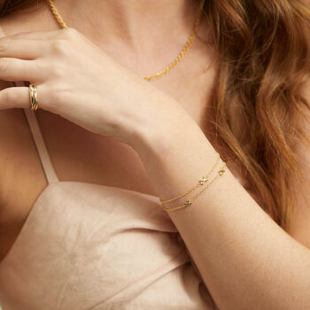 Deia Gold Plated Triple Kiss Bracelet, 3 of 4