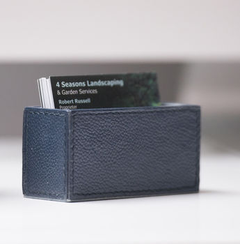 Leather Business Card Holder Ink Blue, 2 of 5