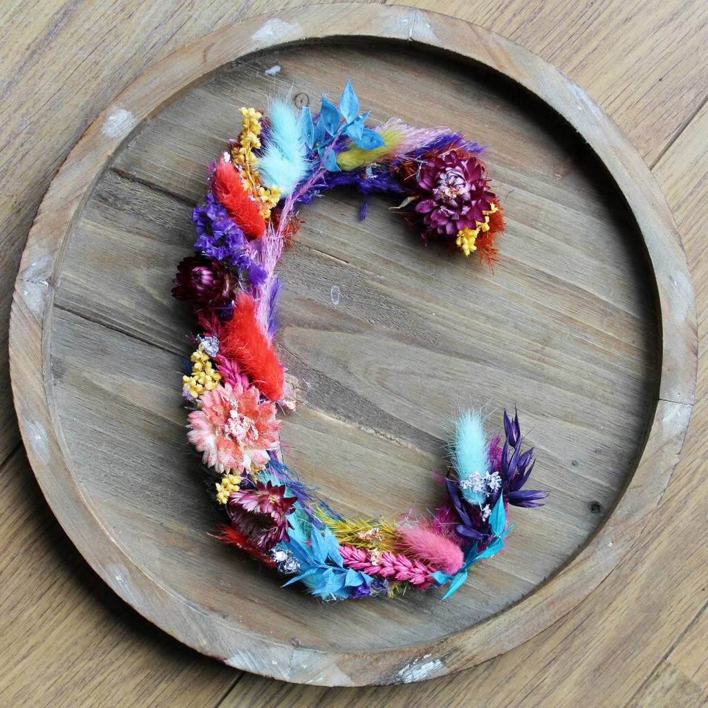 Dried Flower Initial Letter