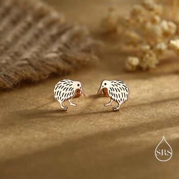 Sterling Silver Nature Inspired Kiwi Bird Stud Earrings, 4 of 12