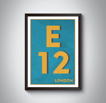 E12 Newham, Redbridge Typography Postcode Print, 6 of 10