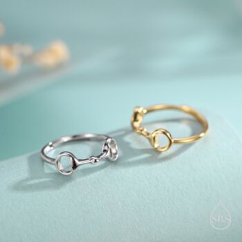 Sterling Silver Snaffle Bit Ring, 6 of 11