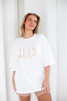 Personalised Embroidered 'Team Bride' T Shirt, 4 of 8