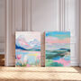 Set Of Two Pastel Landscape Art Prints, thumbnail 2 of 2