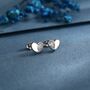 Cz Heart Stud Earrings In Sterling Silver, thumbnail 2 of 12