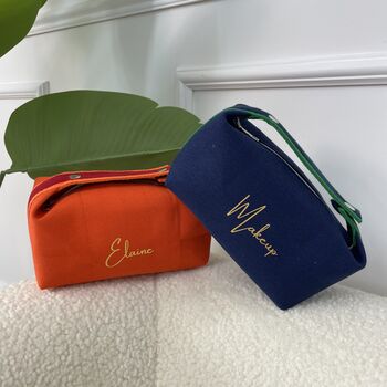 Personalised Top Handle Cosmetic Toiletry Bag, 3 of 10