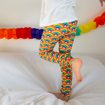 Organic Baby And Child Handmade Rainbow Leggings, 3 of 3
