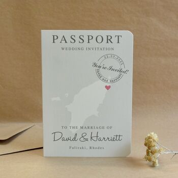 Passport Map Wedding Invitation, 2 of 3