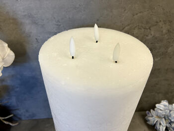 30cm Xl White LED Pillar Candle – Real Wax, 9 of 12