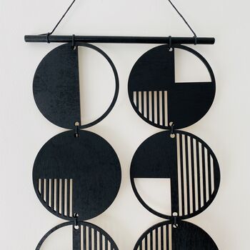 Black Cut Out Plywood Geometric Wall Art, 5 of 10