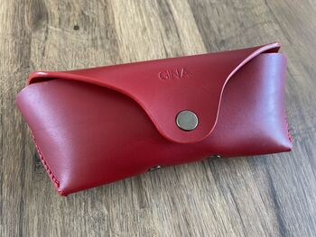 Personalised Red Leather Glasses Case, 12 of 12