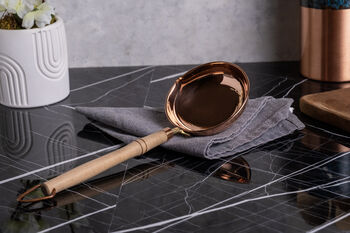 Handcrafted Copper Ladle With Wooden Handle, 2 of 5
