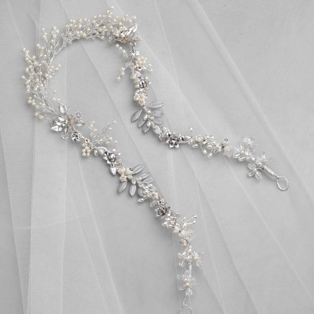 Mona Silver Bridal Hair Vine By Donna Crain