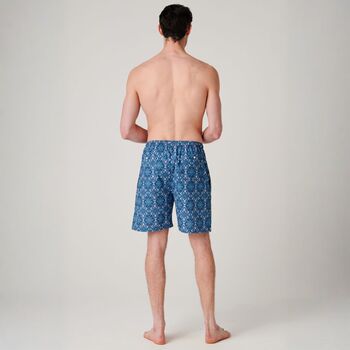 Men's 'Marrakesh Paisley Crisp Cotton Pyjama Shorts, 3 of 4