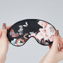 Silk Sleep Mask Eye Mask 100% Pure Soft Mulberry Silk Black Peacock Luxury Travel Gift Blackout Hypoallergenic, thumbnail 2 of 5