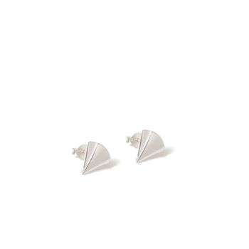 Art Deco Fan Stud Earrings Sterling Silver, 3 of 5