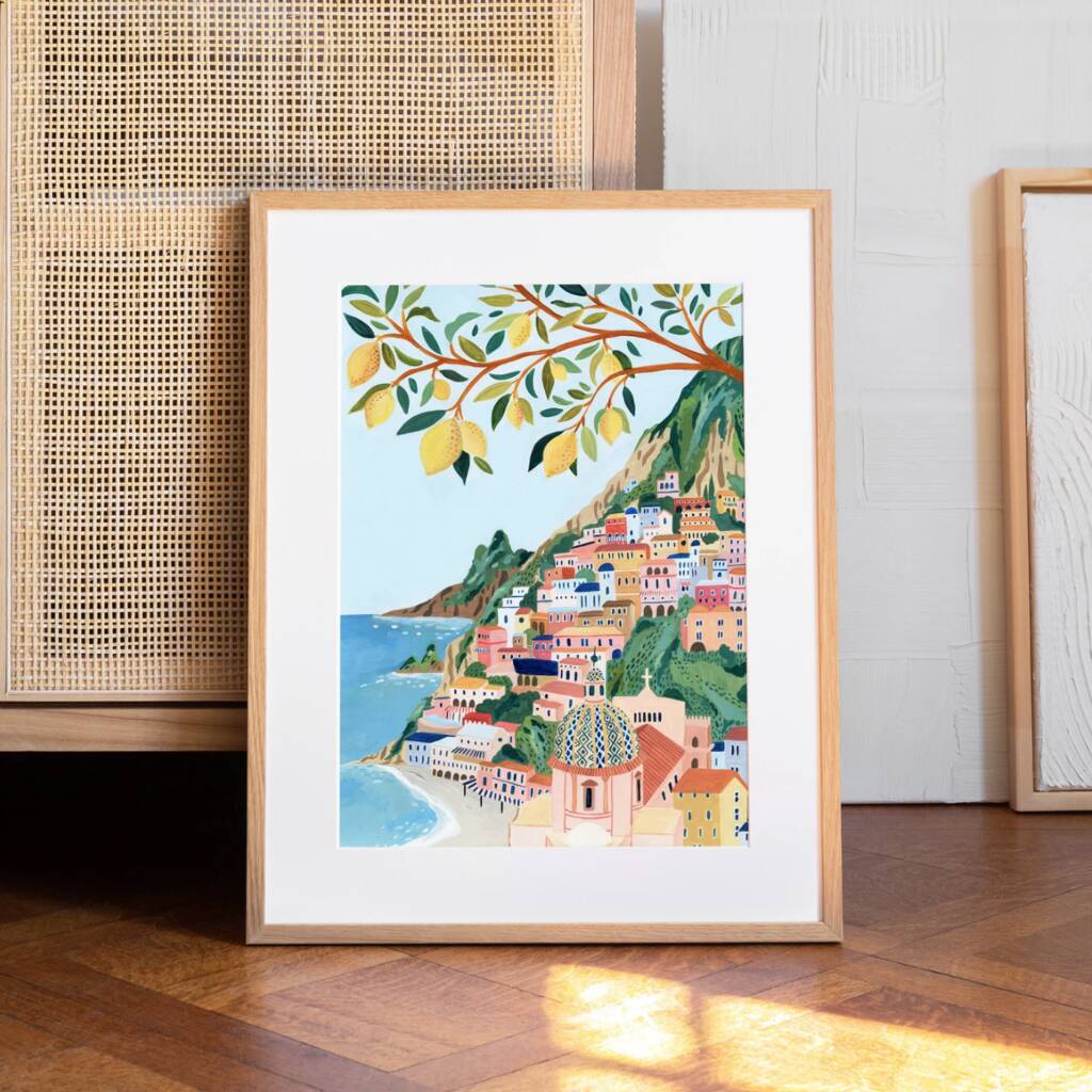 Positano, Amalfi Coast Italy, Travel Art Print, 1 of 7