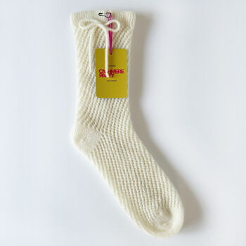 100% Cashmere Mesh Lace Socks, 4 of 8