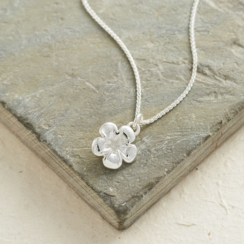 Frangipani Solid Silver Flower Charm, 3 of 7
