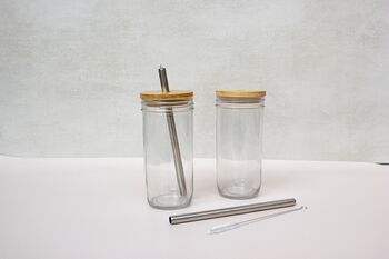 Glass Boba Drink Cup With Free Personalised Metal Straw, 3 of 5