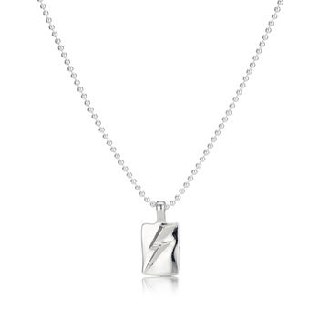 Men's Silver Lightning Bolt Message Necklace, 7 of 12