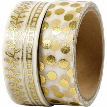 Christmas Washi Paper Tape Assorted Red Or Gold, 8 of 8