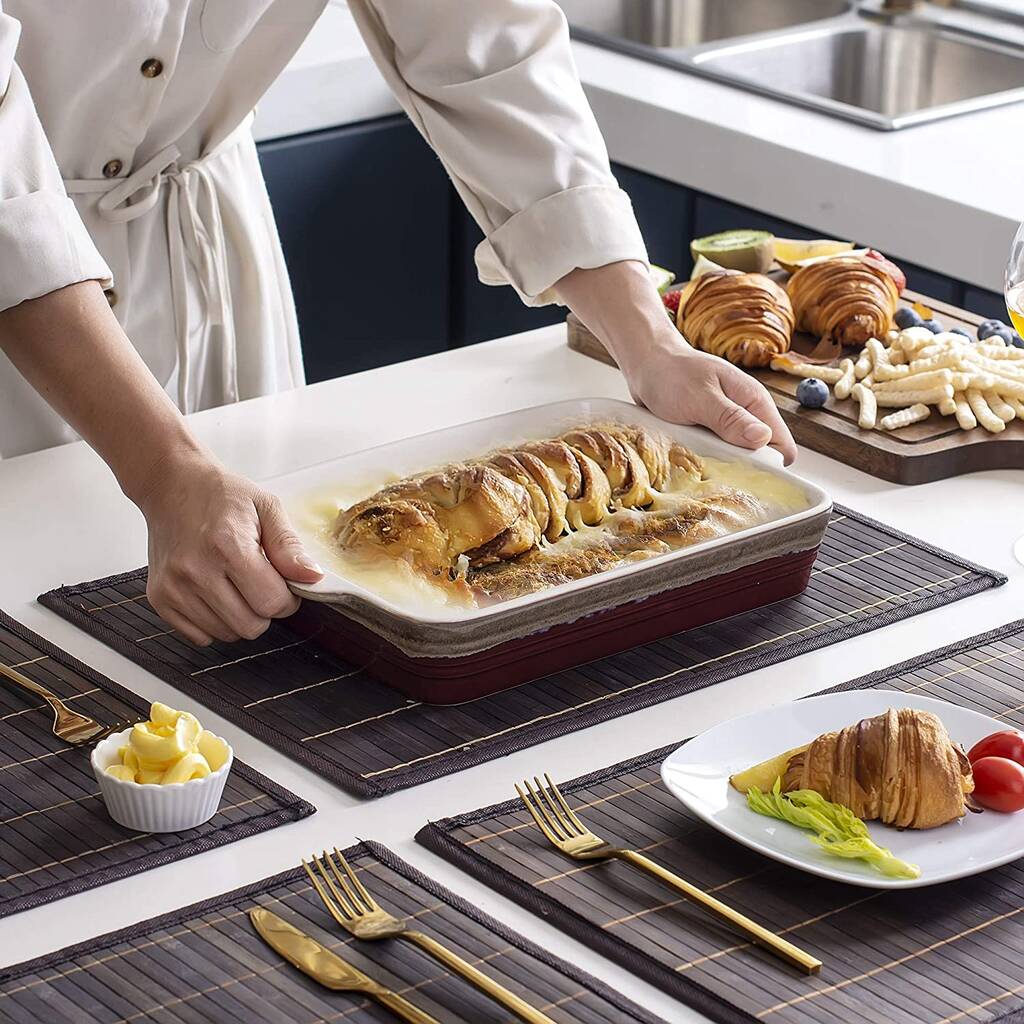 Set Of Six Dark Brown Bamboo Placemats By Momentum