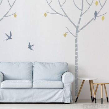 Birch Tree And Swallows Stencil Pack, 2 of 8
