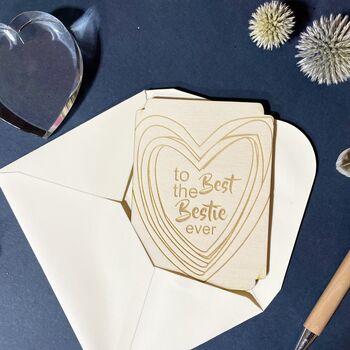To The Best Bestie Ever Wooden Keepsake Card, 2 of 9