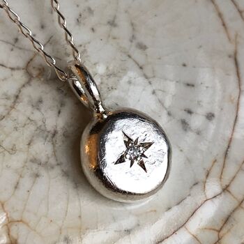 Silver North Star Diamond Pendant, 2 of 10