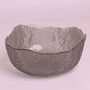 G Decor Calypso Grey Gold Rim Glass Bowls Serving Bowls, thumbnail 6 of 7