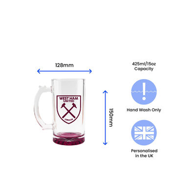 Engraved West Ham 20oz Beer Football Mug, 4 of 4