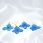 Turquoise Hydrangea Flower Earrings, thumbnail 10 of 10