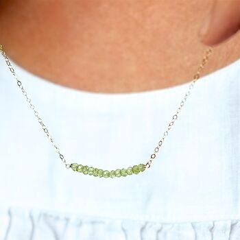 August Birthday Real Peridot Necklace, 5 of 7