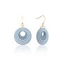 Two Toned Blue Stripey Circular Earrings, thumbnail 1 of 6