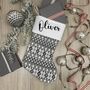 Personalised Grey Fairisle Christmas Stocking, thumbnail 1 of 11