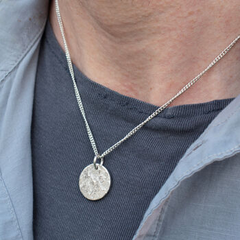 Memorial Ashes Imprint Silver Disc Necklace, 2 of 6