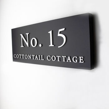 Personalised House Sign With Raised Silver Lettering, 2 of 6
