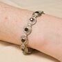 Sterling Silver And Crystal Coin Station Bracelet, thumbnail 1 of 5