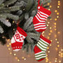 Set Of Four Knit Christmas Tree Decorations, thumbnail 4 of 5