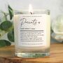 Parents Gift, Parents Definition Candle For Mum And Dad, thumbnail 1 of 7