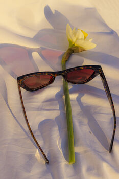 Classic Tortoise Shell Triangular Cut Block Sunglasses, 3 of 8