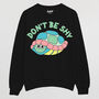 Don't Be Shy Men's Tortoise Slogan Sweatshirt, thumbnail 5 of 5