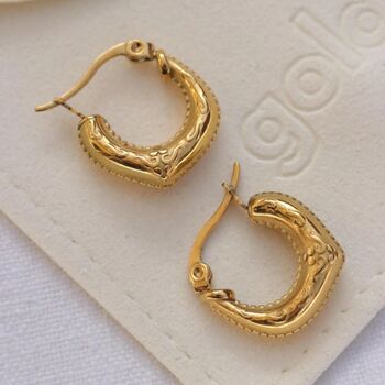 Filigree Boho Small Gold Hoops, 3 of 7