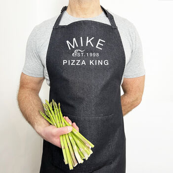 Slogan Apron: Personalised For Him, Name And Year, 12 of 12