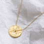 Birth Flower Disc Necklace In 18 Carat Gold Vermeil, thumbnail 7 of 12