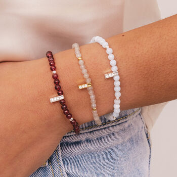 Aquamarine And Silver Beads Healing Crystals Bracelet Gift, 5 of 6