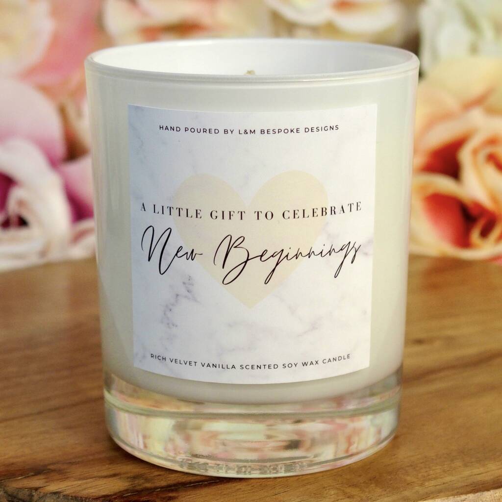 New Beginnings Gift, Scented Candle By L&M Bespoke Designs