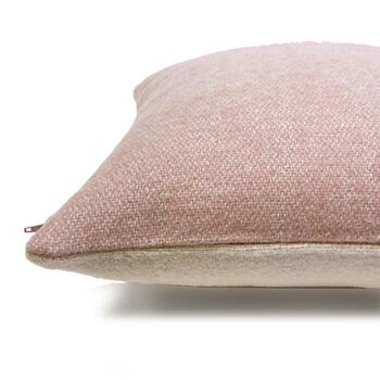Misty Pink Double Faced Recycled Wool Square Cushion, 3 of 6